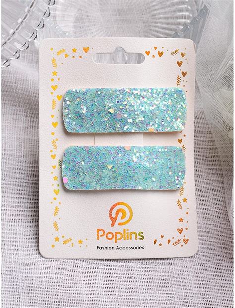 Poplins Sea Green Tic Tac Hair Clip for Girls Set of 2 (HC-222-SGN-RCT ...