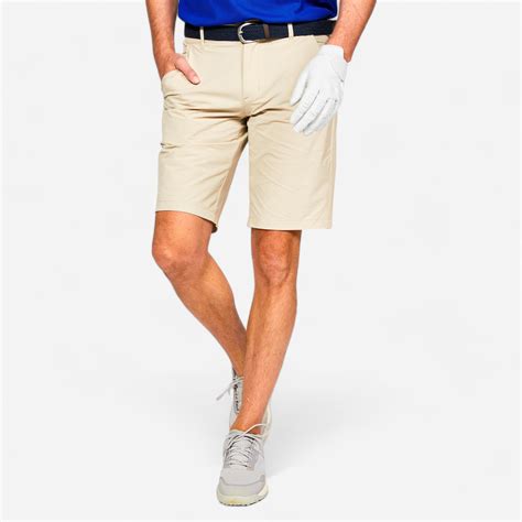 Men's Golf Shorts - MW 500 Linen - Lunar Beige - Inesis - Decathlon