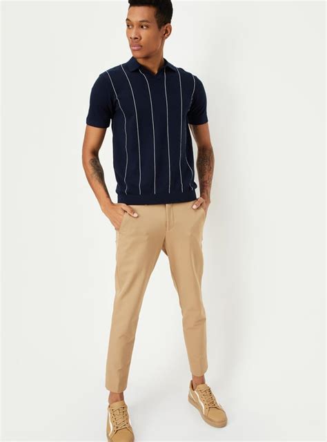 Buy Men Striped Flat Knit Polo T-shirt Online at just Rs. 899.0 ...