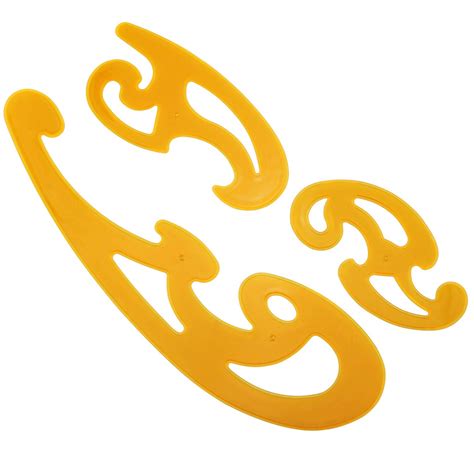 Buy E-outstanding French Curve 3PCS Yellow Transparent French Curve ...