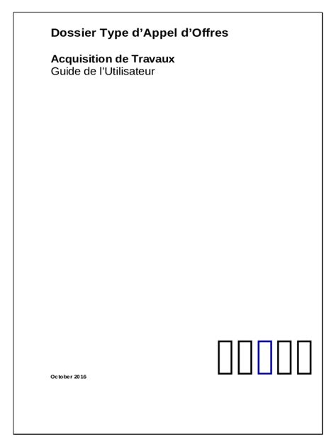 Dossier type d'appel d'offres - Acquisition de travaux appel d ... Doc ...