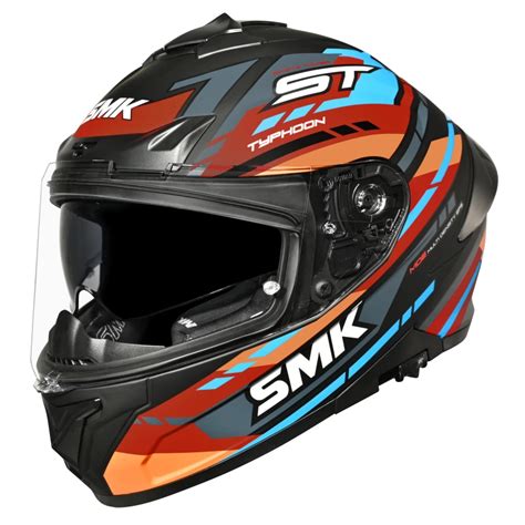 SMK TYPHOON SPORTS TOURER HELMET GL275 (Gloss Orange Blue)