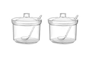 Buy Clean Acrylic Sugar Bowl Spice Jar Spice Storage Pot with Lid and ...