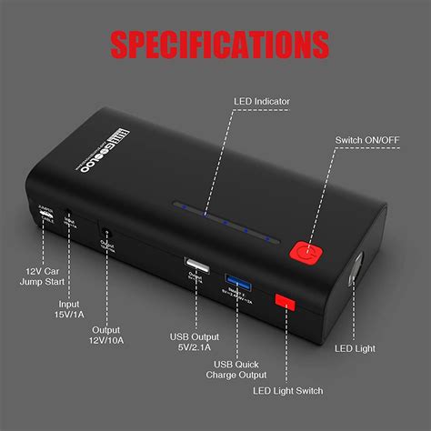 Pacote de reforço de bateria portátil US GOOLOO | Ubuy India