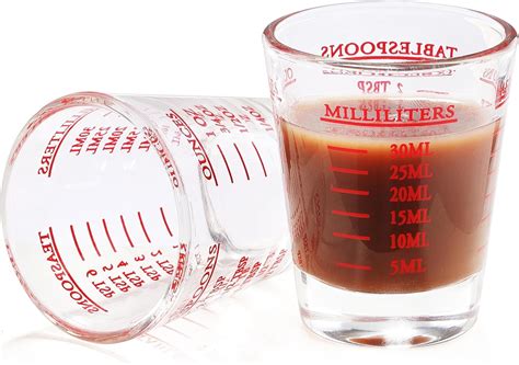 Amazon.com: Shot Glass Measuring Cup, 2PCS Measuring Shot Glasses ...