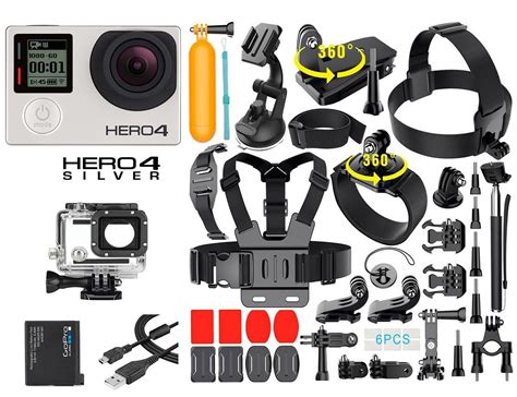 GoPro Hero 4 Silver Edition Waterproof Action Camcorder + 40-in-1 ...