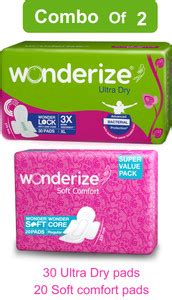 Wonderize Ultra Dry Anti Leak XL Sanitary Pads With 3X More Absorption ...