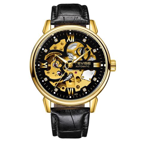 Buy TEVISE Men Watches Automatic Mechanical Skeleton Diamond-Studded ...