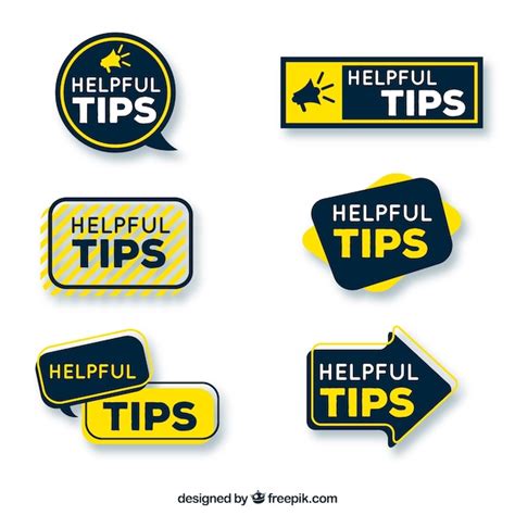 Hilfreiche Tipps Abzeichen Sammlung | Kostenlose Vektor