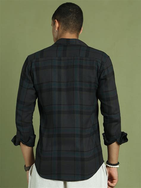 Men's Regular Fit Checkered Casual Shirt – Indian Needle
