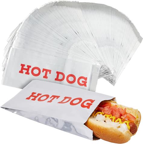Amazon.com: Grease-proof, Warming Foil Hotdog Wrapper Bags 75pk ...