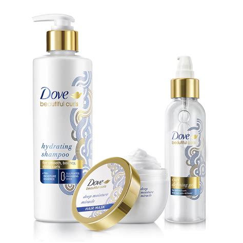 Dove Beautiful Curls Shampoo 380ml, Hair Mask 300ml & Hair Gel 100ml
