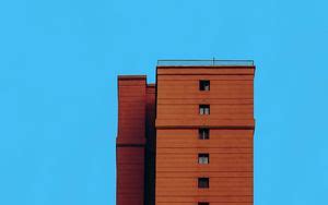 Wallpaper building, windows, red, minimalism hd, picture, image