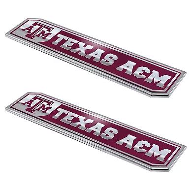 Logo Brands Texas A&M Aggies 2-Pack Embossed Truck Emblem Set