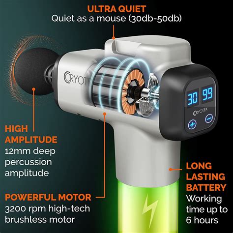 Buy Cryotex Massage Gun – Back & Neck Deep Tissue Handheld Percussion ...