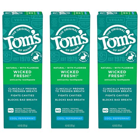 Tom's of Maine Wicked Fresh! Natural Fluoride Anticavity Toothpaste ...
