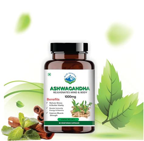Blue Mountain Ashwagandha Capsules | 100% Pure | 90 Capsules Jar ...