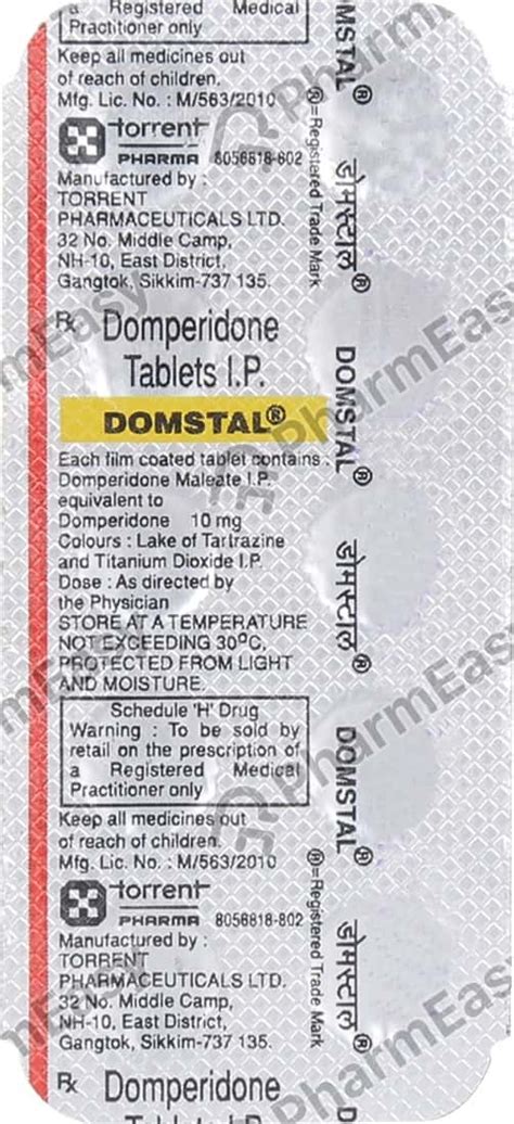 Domstal 10 MG Tablet (10): Uses, Side Effects, Price & Dosage | PharmEasy
