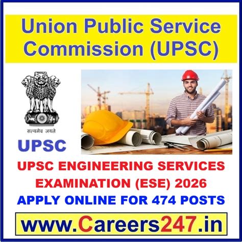 UPSC Engineering Services Examination (ESE) 2026 – Apply Online for 474 ...