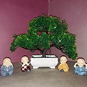 Buy DecoratingLives Mini Cute Artificial Plants Bonsai Potted Plastic ...