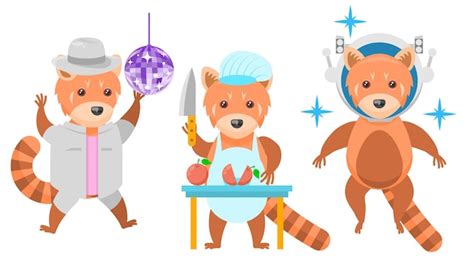 Pandas rouges dansant sous la boule disco, le chef coupe les légumes ...