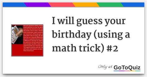 Image result for Birthday Math Trick