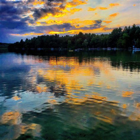 From the pier at my family's cabin on Crystal Lake in Marquette County ...