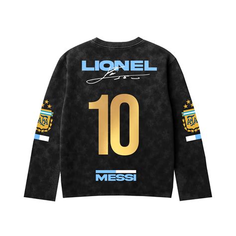 Messi Acid Wash Full Sleeve Tee – sagiohub
