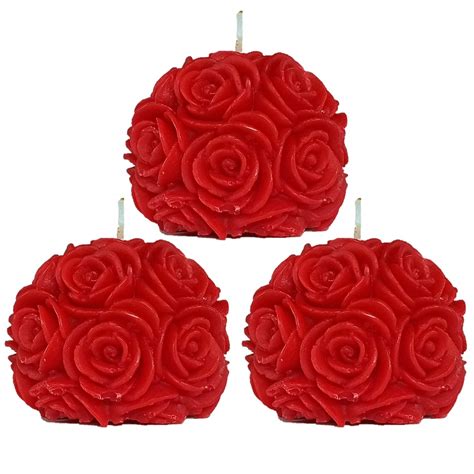 Shraddha Creation Paraffin wax Scented Candle, Pack of 3, Rose : Amazon ...