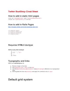 Fillable Online Twitter BootStrap Cheat Sheet Fax Email Print - pdfFiller