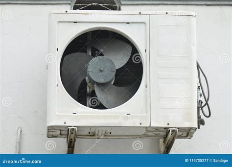 Exterior Air Conditioning Unit on Wall Building Stock Image - Image of ...