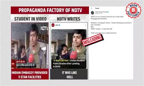 No, NDTV Did Not Misreport Indian Student Who Returned From Ukraine | BOOM