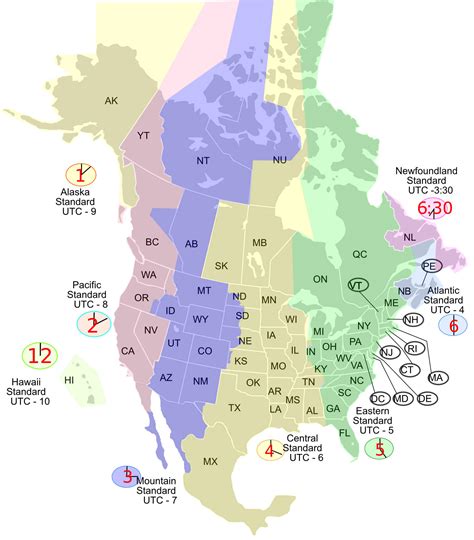 Us Mexico Time Zones Map