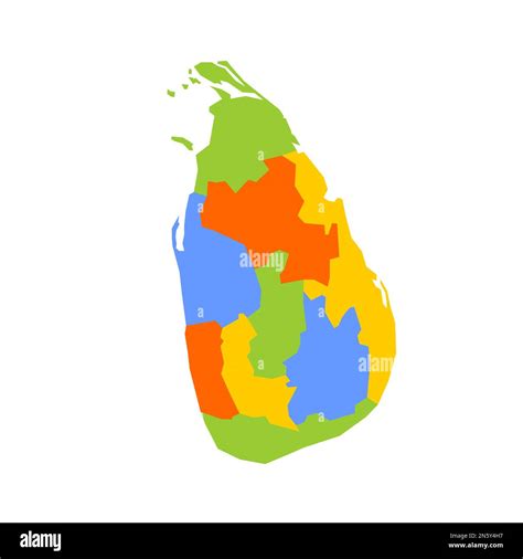 Sri Lanka political map of administrative divisions - provinces. Blank colorful vector map Stock ... - map of belgium and sri lanka