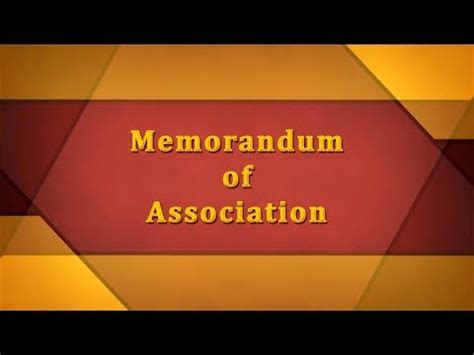 Memorandum of Association Video Lecture - Crash Course for UGC NET ...