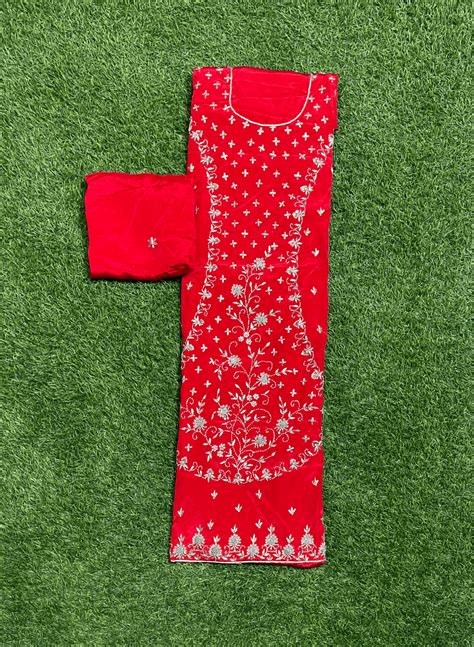 FS215 | Red Crepe | Crepe Suit | Wedding | Party Wear | Ring Ceremony ...