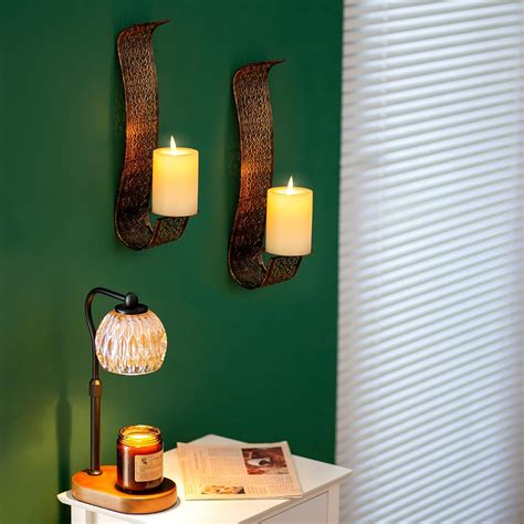 Walasis Wall Candle Holders Decorative Set of 2 - Rustic India | Ubuy