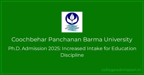 Coochbehar Panchanan Barma University: Ph.D. Admission 2025: Increased ...