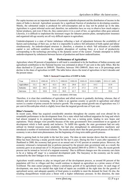 Agriculture in Bihar: the latent sector of development | PDF