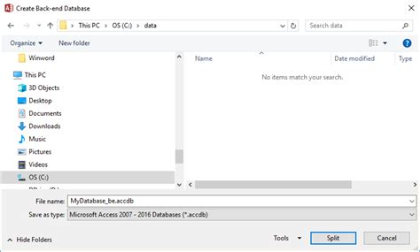 Image result for Access Split Database