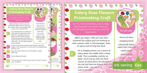 Celery Rose Flowers Printmaking Craft (teacher made)