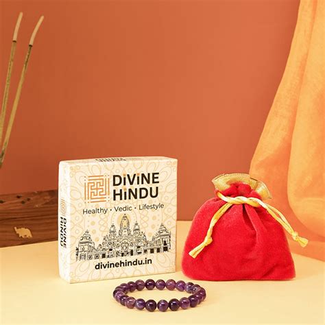 Buy Real Amethyst Stone Bracelet Online - Divine Hindu