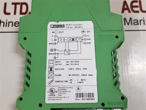 Phoenix Contact Mcr-c-ui-ui-dci Isolating Amplifier Converter – Aeliya ...