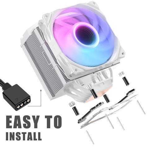 Buy upHere CPU Air Cooler,6 Heat Pipes,Anodized Aluminum Fins,120mm PWM ...