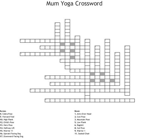 Seated Yoga Pose Crossword - prntbl.concejomunicipaldechinu.gov.co