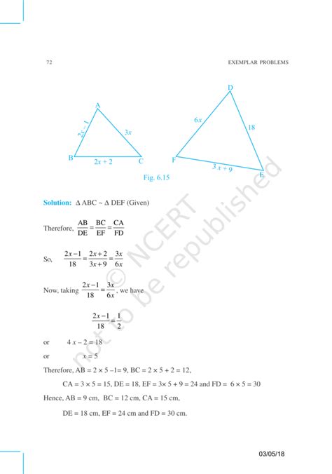 [2023] NCERT Exemplar Class 10 Maths Chapter 6 - Triangles