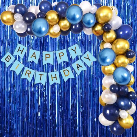 MezoKart.com MezoKart Pack of 48 Blue Happy Birthday Banner Decoration ...