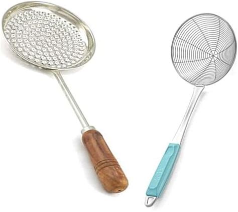 Faas Stainless Steel Boondi Jhara With Wooden Handle for Ladoo Making ...