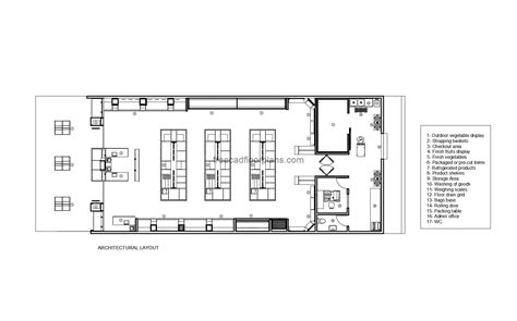 Fruit and Vegetable Shopping Mall - Free CAD Drawings