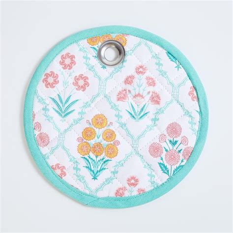 Buy India Inspired Blue Floral Printed Cotton Pot Holder - Set of 2 ...